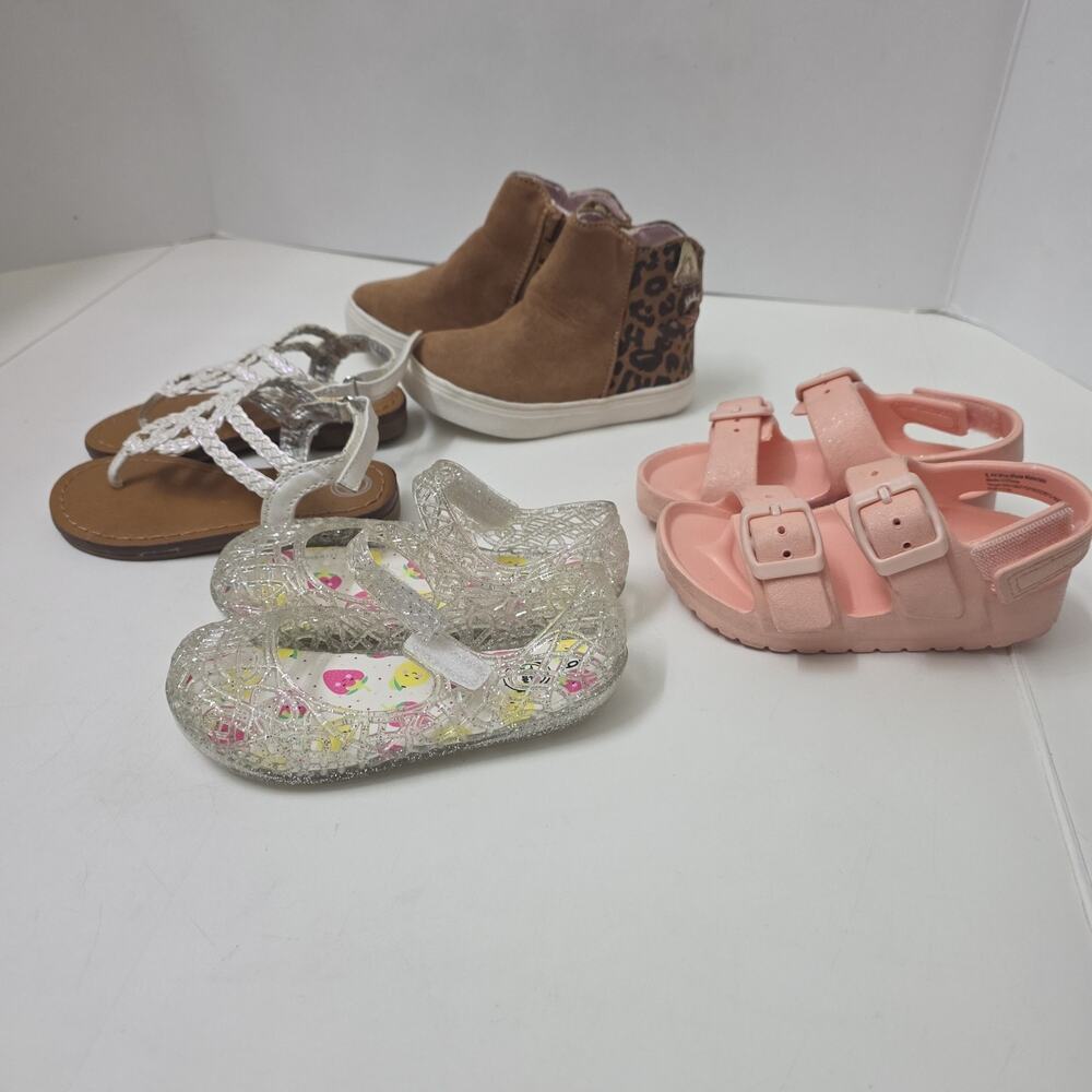 Lot Of 4 Pairs Of Toddler Girls Sz 6 Shoes Sandals + Boots Excellent Condition - Picture 7 of 9